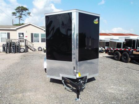 New 2026 Covered Wagon Trailers 6x12 Cargo Trailer / Enclosed Trailer / 6'6" Interior / Extra Wide Ramp / 36" RV Side Door / LEDs / .030 Black