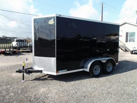 New 2026 Covered Wagon Trailers 6x12 Cargo Trailer / Enclosed Trailer / 6'6" Interior / Extra Wide Ramp / 36" RV Side Door / LEDs / .030 Black