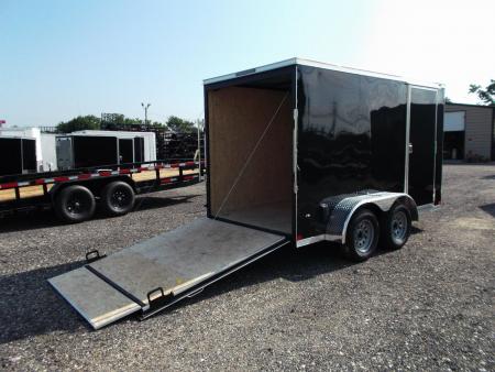 New 2026 Covered Wagon Trailers 6x12 Cargo Trailer / Enclosed Trailer / 6'6  Interior / Extra Wide Ramp / 36  RV Side Door / LEDs / .030 Black