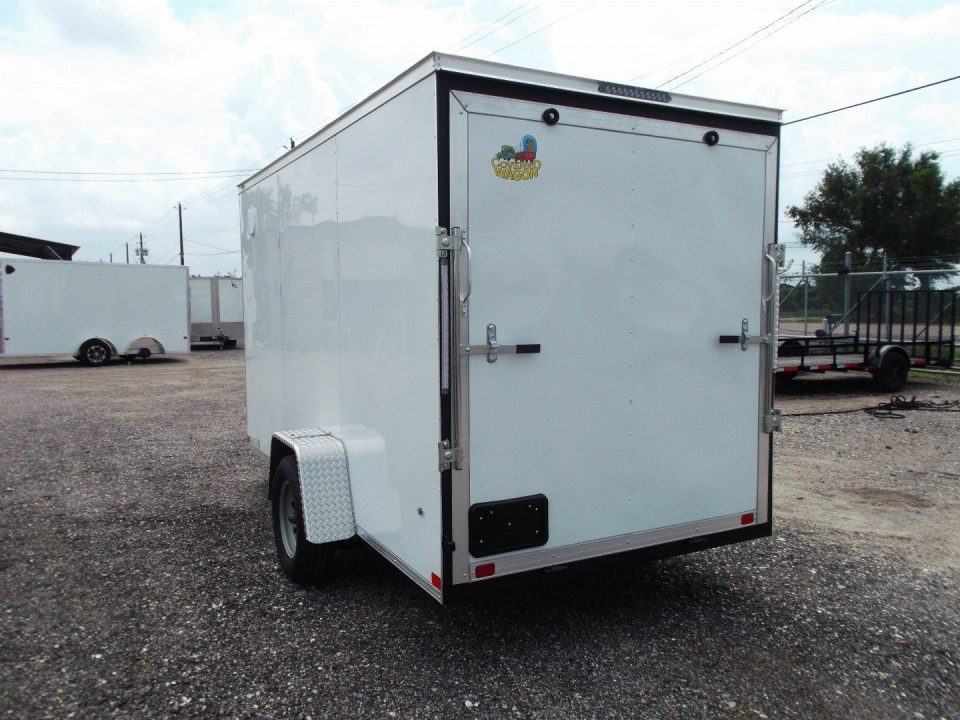 New 2026 Covered Wagon Trailers 6x12 Cargo / Enclosed Trailer / Extra Wide Ramp / .030 White Skin