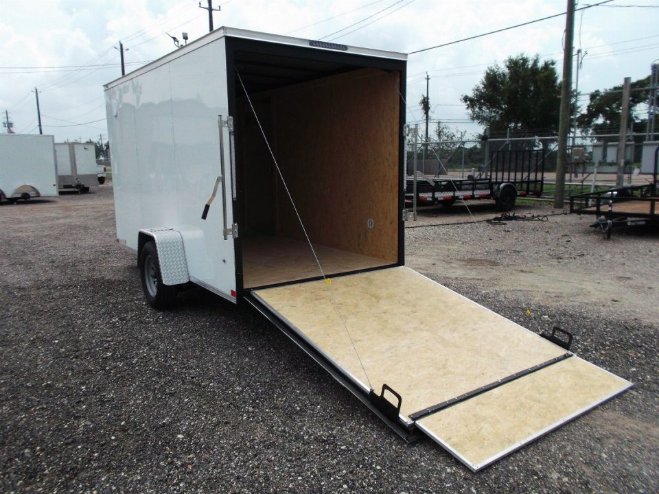New 2026 Covered Wagon Trailers 6x12 Cargo / Enclosed Trailer / Extra Wide Ramp / .030 White Skin