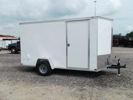 New 2026 Covered Wagon Trailers 6x12 Cargo / Enclosed Trailer / Extra Wide Ramp / .030 White Skin