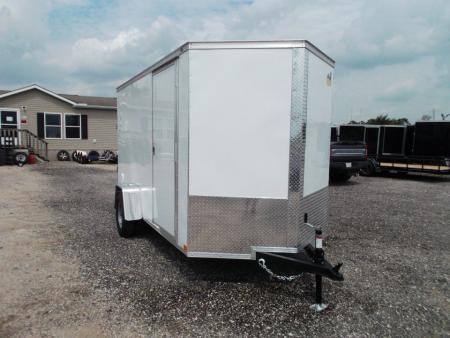 New 2026 Covered Wagon Trailers 6x12 Cargo / Enclosed Trailer / Extra Wide Ramp / .030 White Skin