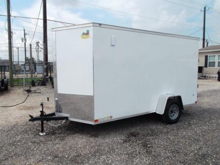 New 2026 Covered Wagon Trailers 6x12 Cargo / Enclosed Trailer / Extra Wide Ramp / .030 White Skin