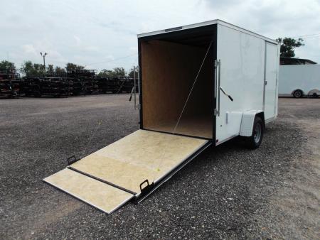 New 2026 Covered Wagon Trailers 6x12 Cargo / Enclosed Trailer / Extra Wide Ramp / .030 White Skin