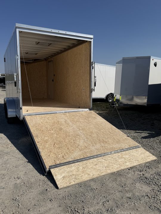 New 2026 ATC 7x16 + 2' V Nose Sto400 All Aluminum Cargo Trailer w/ Ramp