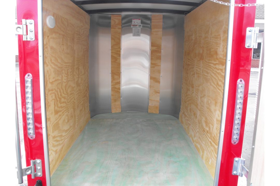 New Enclosed Trailer 4 X 6Barn Door 4' 6" Interior Red In Color 030 Skin