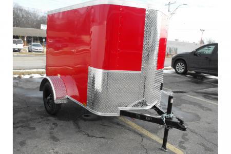 New Enclosed Trailer 4 X 6Barn Door 4' 6" Interior Red In Color 030 Skin