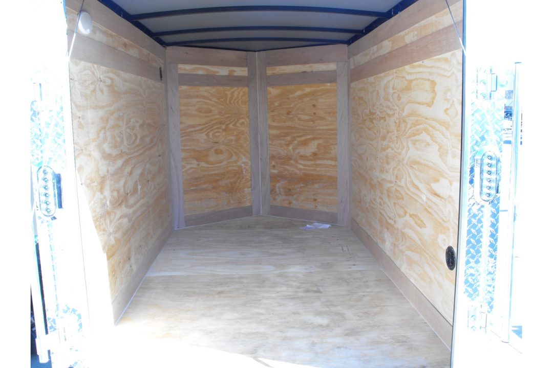 New Enclosed Trailer 4 X 8 Barn Door 4' 6" Interior Charcoal In Color 080 Skin