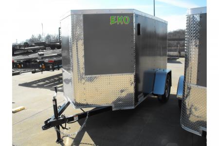 New Enclosed Trailer 4 X 8 Barn Door 4' 6" Interior Charcoal In Color 080 Skin