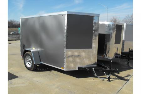New Enclosed Trailer 4 X 8 Barn Door 4' 6  Interior Charcoal In Color 080 Skin