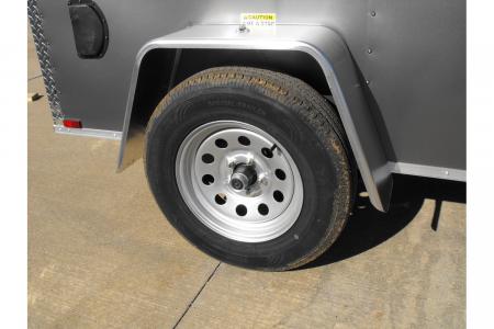 New Enclosed Trailer 4 X 8 Barn Door 4' 6" Interior Charcoal In Color 080 Skin