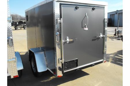 New Enclosed Trailer 4 X 8 Barn Door 4' 6" Interior Charcoal In Color 080 Skin