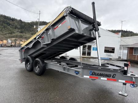 New SALE! DUMP TRAILER 2026 Diamond C LPT207 82X14 LOW PROFILE 15500 GVWR CEMENT GRAY