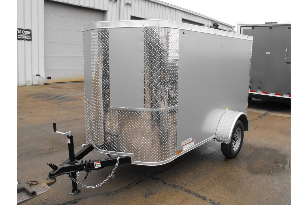 New Enclosed Trailer 4 X 8 Barn Door 4' Interior Red In Color 030 Skin