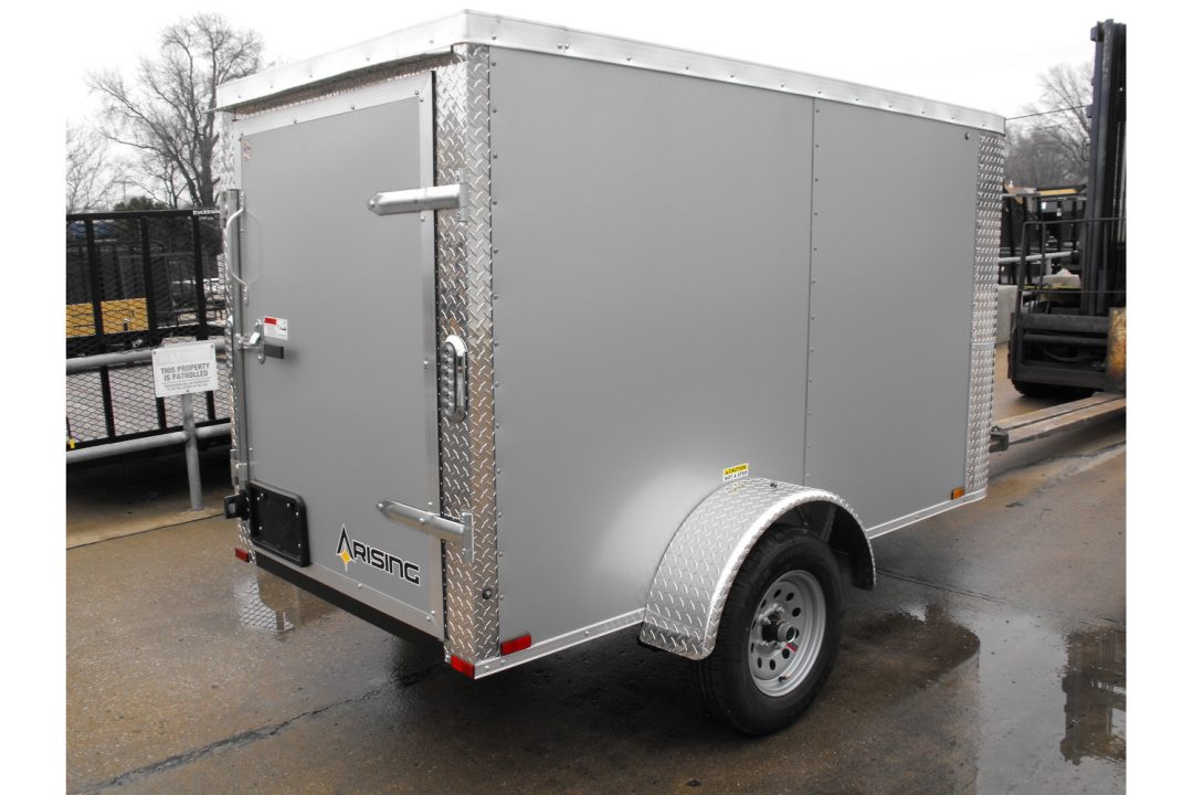 New Enclosed Trailer 4 X 8 Barn Door 4' Interior Red In Color 030 Skin