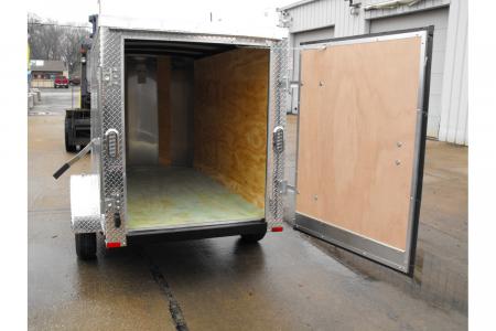 New Enclosed Trailer 4 X 8 Barn Door 4' Interior Red In Color 030 Skin