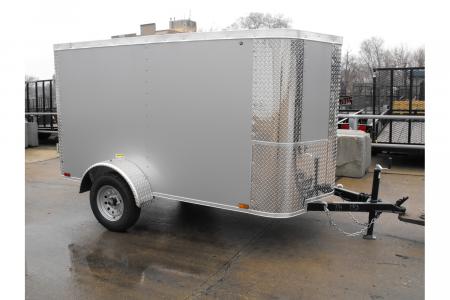 New Enclosed Trailer 4 X 8 Barn Door 4' Interior Red In Color 030 Skin