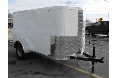 New Enclosed Trailer 4 X 8 Barn Door 4' Interior White In Color 080 Skin