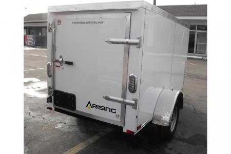 New Enclosed Trailer 4 X 8 Barn Door 4' Interior White In Color 080 Skin