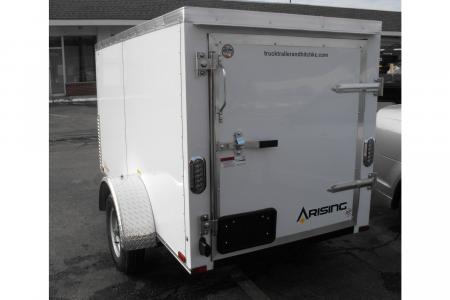 New Enclosed Trailer 4 X 8 Barn Door 4' Interior White In Color 080 Skin