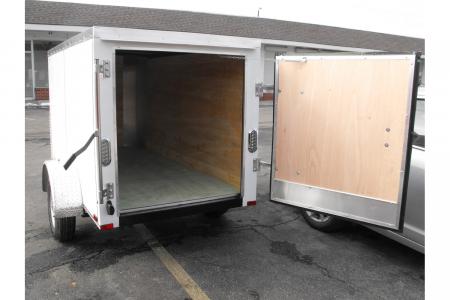 New Enclosed Trailer 4 X 8 Barn Door 4' Interior White In Color 080 Skin