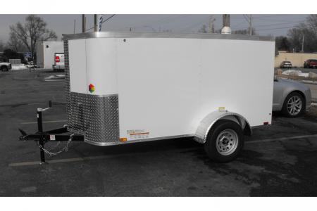 New Enclosed Trailer 4 X 8 Barn Door 4' Interior White In Color 080 Skin