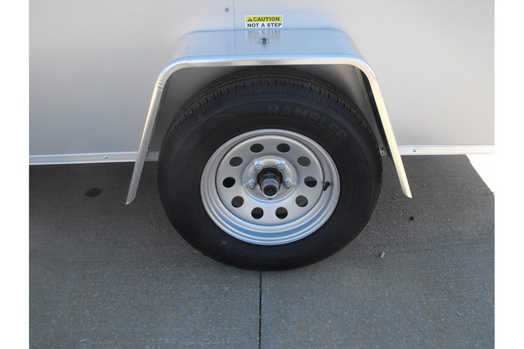 New Enclosed Trailer 5 X 10 Ramp Door 5' Tall Silver Mist In Color ( 080 Skin )