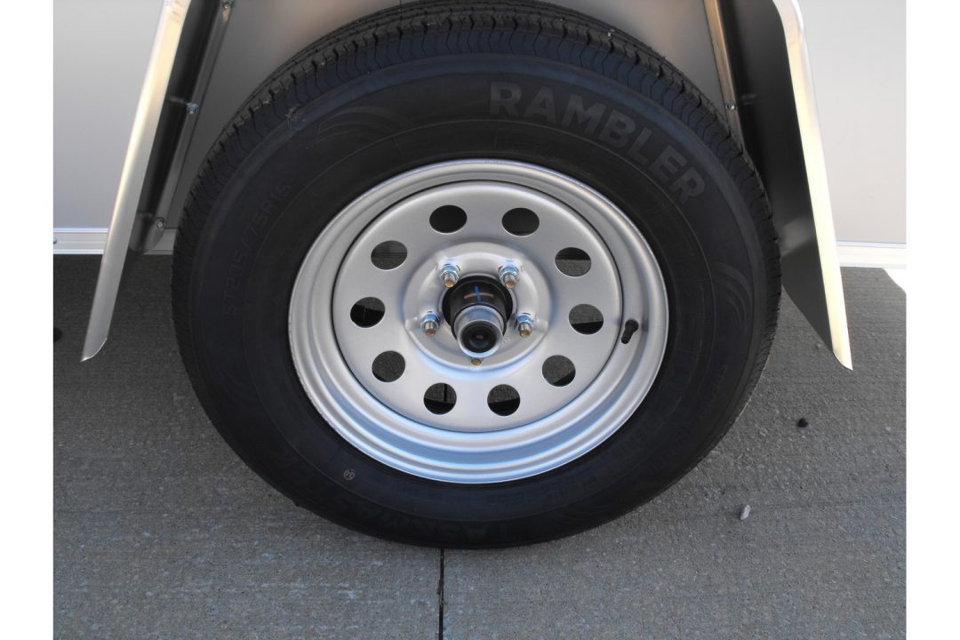 New Enclosed Trailer 5 X 10 Ramp Door 5' Tall Silver Mist In Color ( 080 Skin )