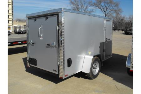 New Enclosed Trailer 5 X 10 Ramp Door 5' Tall Silver Mist In Color ( 080 Skin )