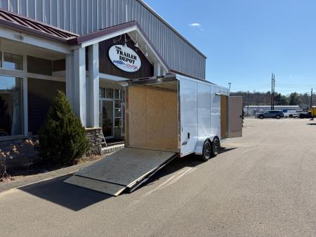 New Pace American 7' x 16' + V-Nose Enclosed Cargo Trailer with Ramp Door 7K
