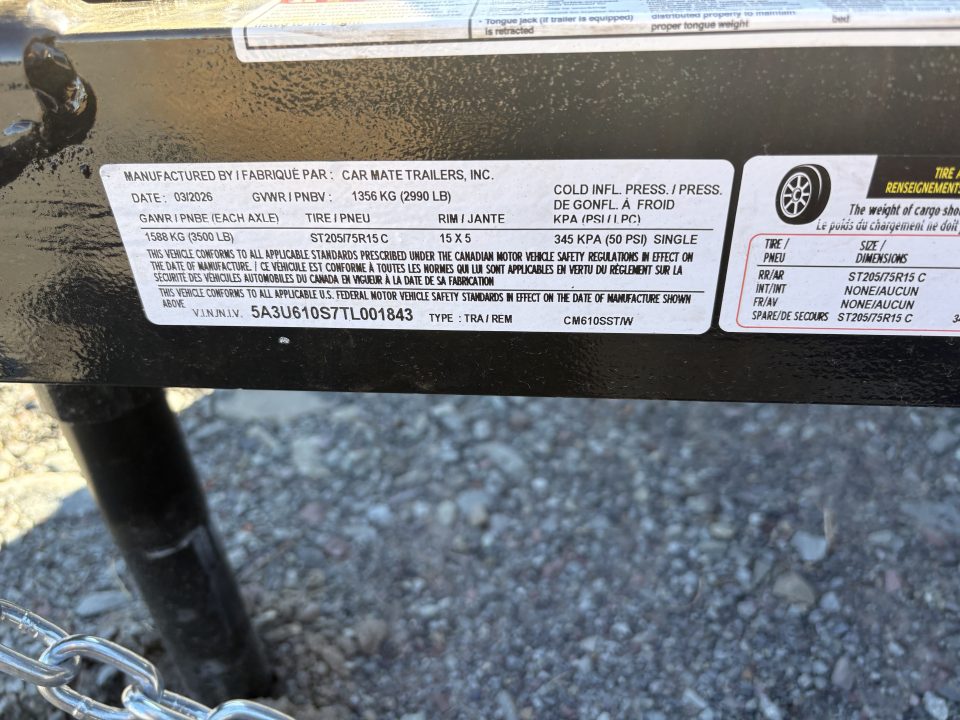 New 2026 CAR MATE TRAILERS 6.5x10 Steel Sided Utility Trailer