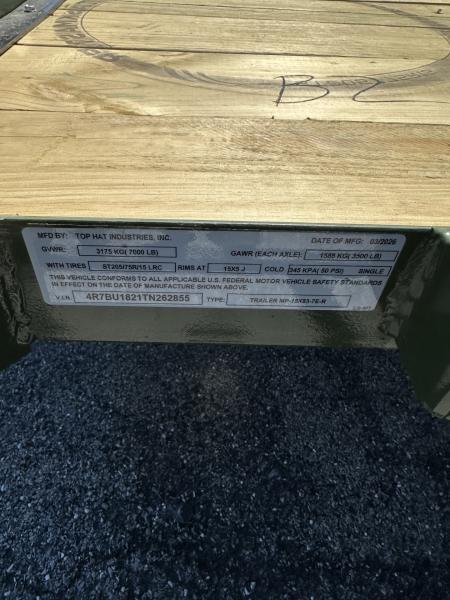 New 2026 Top Hat MP 7X18 Utility Trailer