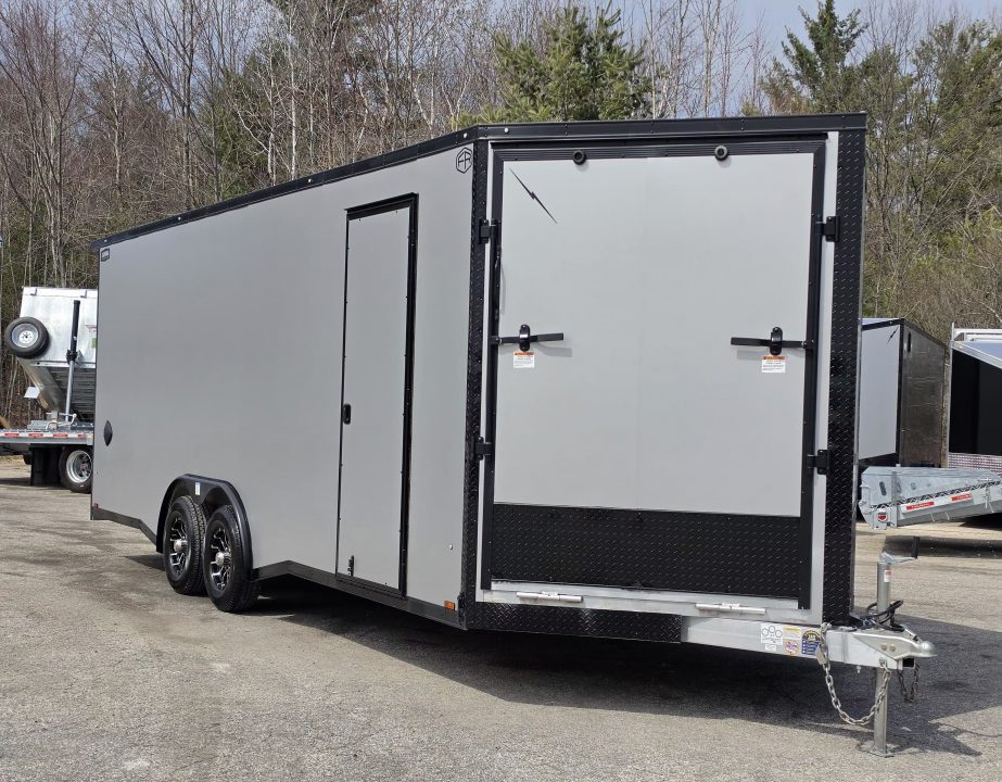 New 8 X 22 CAR H AULER ENCLOSED W/DROP DOWN FRONT RAMP DOOR 5200# TORSION AXLES