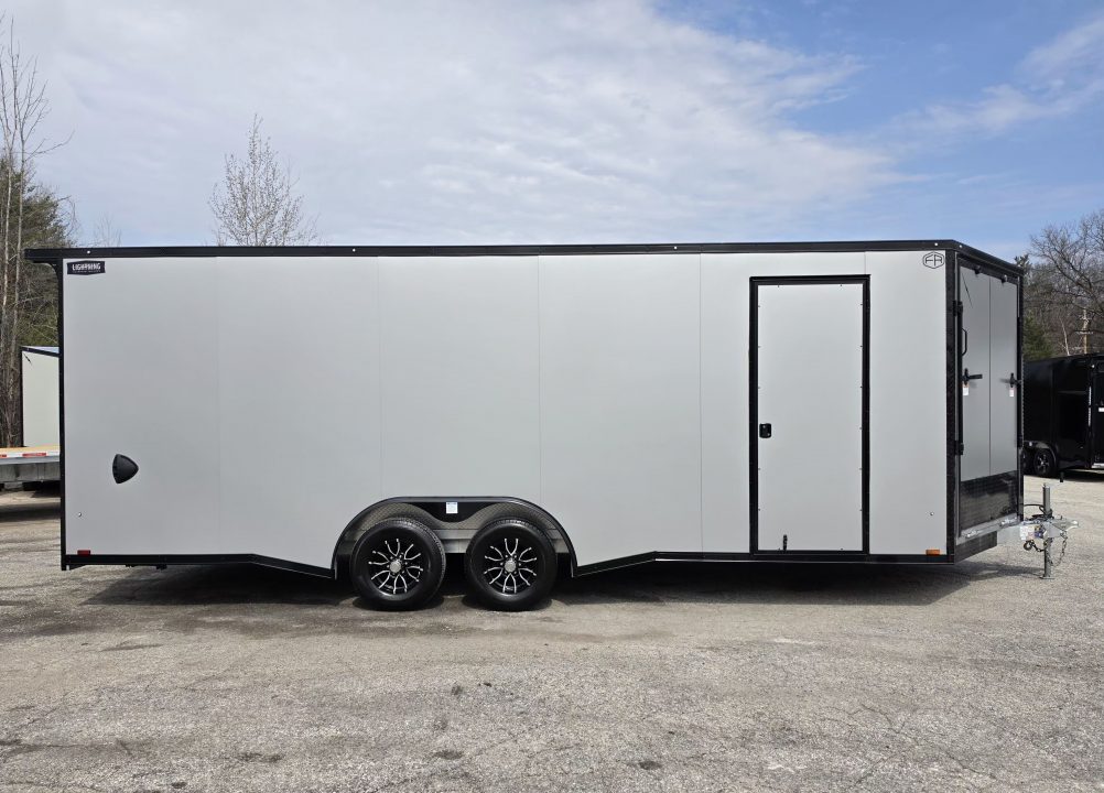 New 8 X 22 CAR H AULER ENCLOSED W/DROP DOWN FRONT RAMP DOOR 5200# TORSION AXLES