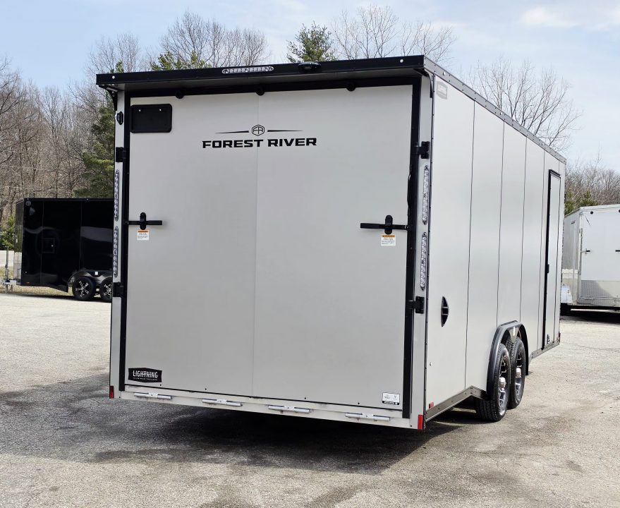 New 8 X 22 CAR H AULER ENCLOSED W/DROP DOWN FRONT RAMP DOOR 5200# TORSION AXLES