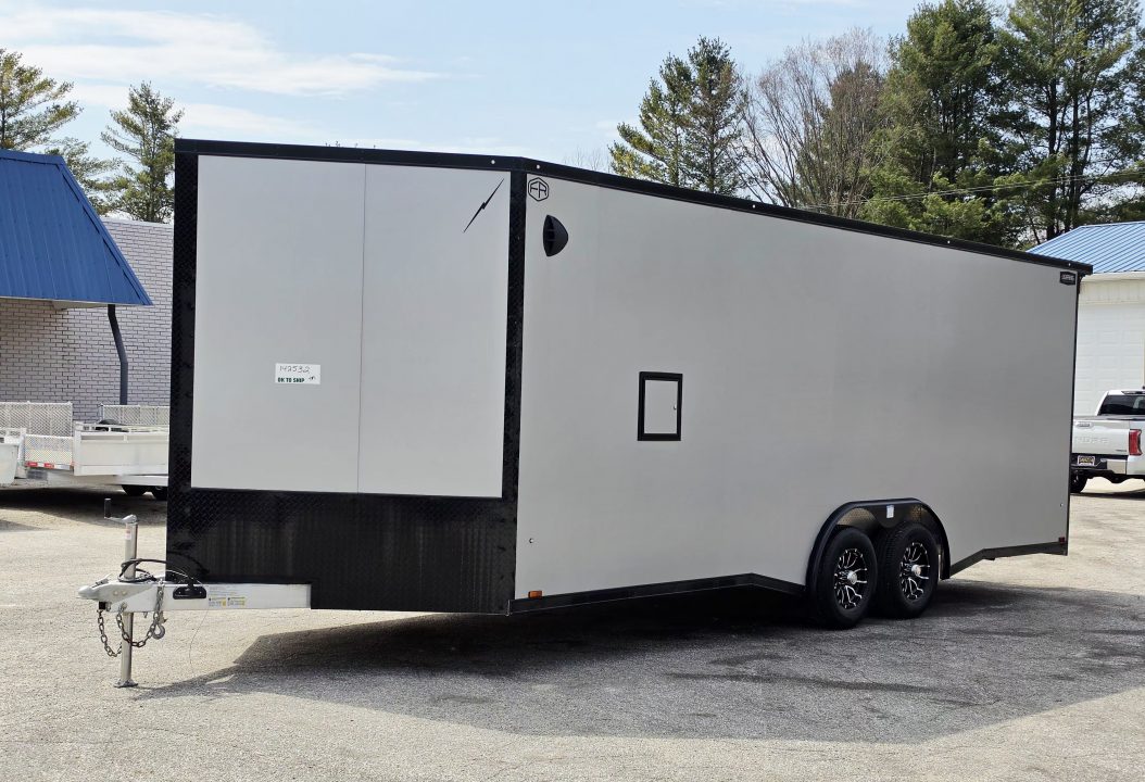 New 8 X 22 CAR H AULER ENCLOSED W/DROP DOWN FRONT RAMP DOOR 5200# TORSION AXLES
