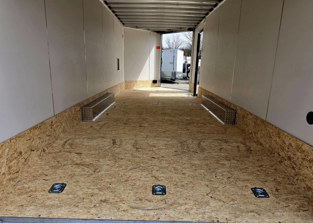 New 8 X 22 CAR H AULER ENCLOSED W/DROP DOWN FRONT RAMP DOOR 5200# TORSION AXLES