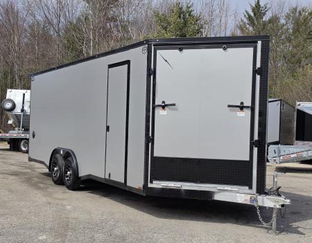 New 8 X 22 CAR H AULER ENCLOSED W/DROP DOWN FRONT RAMP DOOR 5200# TORSION AXLES