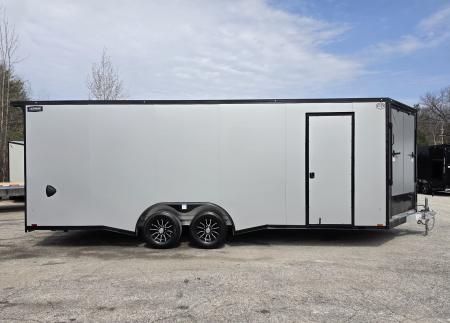 New 8 X 22 CAR H AULER ENCLOSED W/DROP DOWN FRONT RAMP DOOR 5200# TORSION AXLES