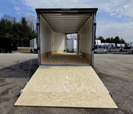 New 8 X 22 CAR H AULER ENCLOSED W/DROP DOWN FRONT RAMP DOOR 5200# TORSION AXLES