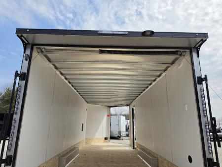 New 8 X 22 CAR H AULER ENCLOSED W/DROP DOWN FRONT RAMP DOOR 5200# TORSION AXLES