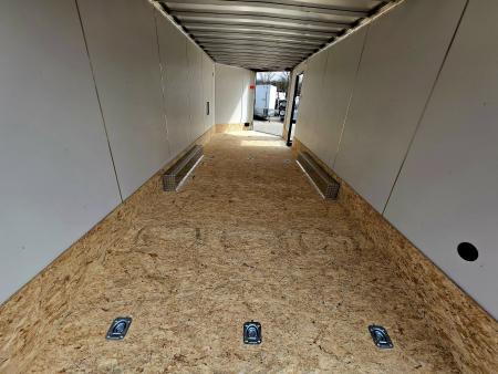 New 8 X 22 CAR H AULER ENCLOSED W/DROP DOWN FRONT RAMP DOOR 5200# TORSION AXLES