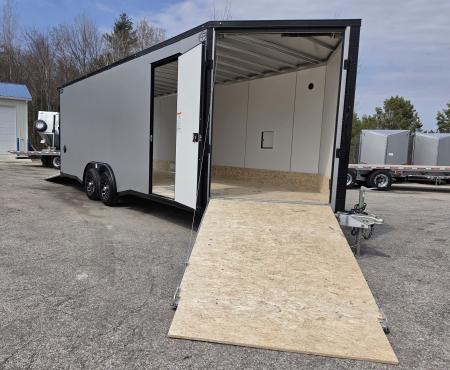 New 8 X 22 CAR H AULER ENCLOSED W/DROP DOWN FRONT RAMP DOOR 5200# TORSION AXLES