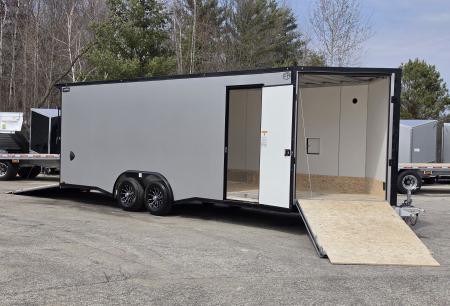 New 8 X 22 CAR H AULER ENCLOSED W/DROP DOWN FRONT RAMP DOOR 5200# TORSION AXLES