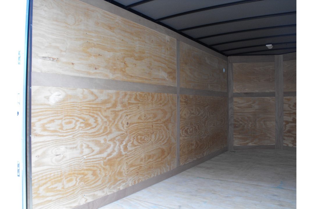 New Enclosed Trailer 7 X 16 RAMP DOOR 7' Interior Height Color White 080 SKIN 10400 GVWR