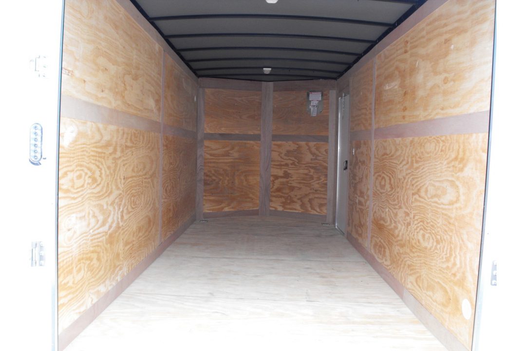 New Enclosed Trailer 7 X 16 RAMP DOOR 7' Interior Height Color White 080 SKIN 10400 GVWR