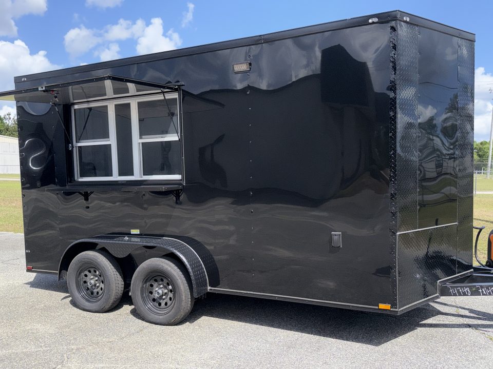 New 7X14TA Black Beverage Coffee Trailer