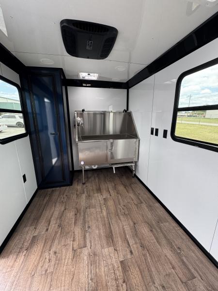 New 7X14TA Indigo Blue Dog Grooming Trailer