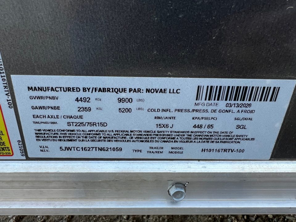 New 2026 H&H Trailers 8.5 x 16 Cargo / Enclosed Trailer